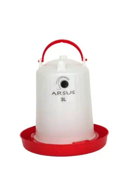 Bebedero para pollo cilíndrico blanco