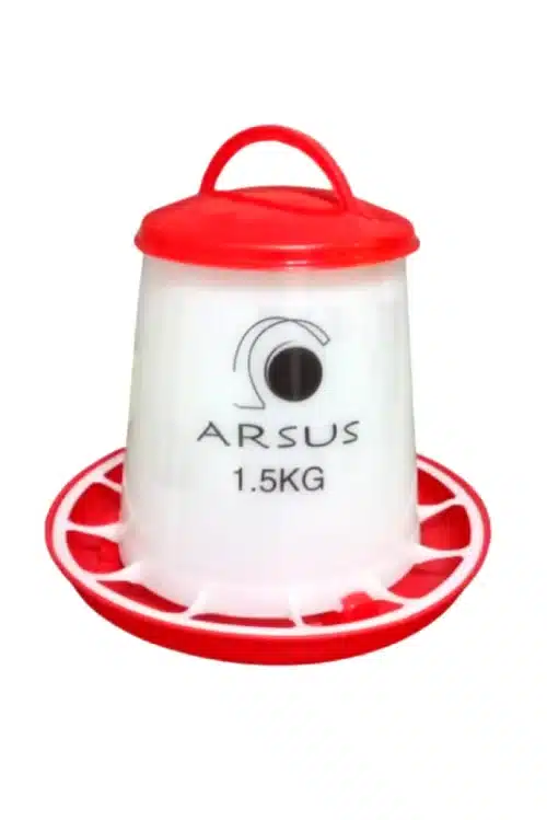 Comedero para pollo cilíndrico blanco