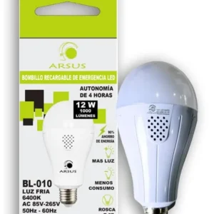 Bombillo LED Recargable 12W - Arsus Lara, ferreteria al mayor