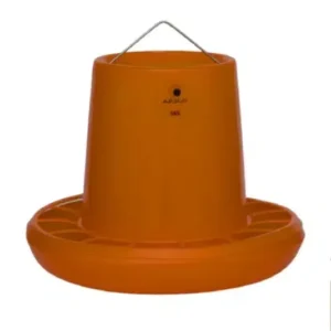 Comedero para Pollo — Naranja con Asa Metálica - Arsus Lara, productos pecuarios al mayor